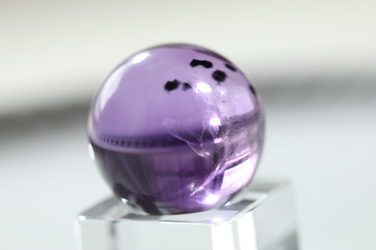 アメシスト　スフィア　高品質　3.4㎝　虹　ファントム　ロマネサイト　アメトリン アメシストスフィア高品質3.4㎝虹ファントムロマネサイトアメトリン