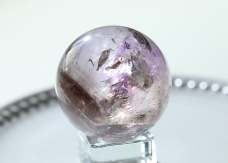 【アカシックレコード】虹入りトリコロール 水晶 スフィア