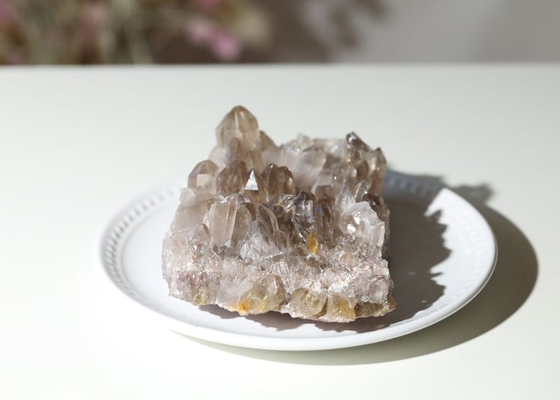 大地の女神】ゴールドルチル＆スモーキークォーツ クラスター | Y.S.Y24