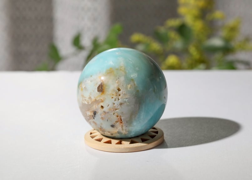 アマゾナイト♡スモーキー♡ヘマタイト共生スフィアNo.2438 アマゾナイト♡スモーキー♡ヘマタイト共生スフィアNo.2438 スモーキー