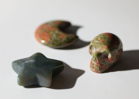 【creative】ユナカイトとモスアゲートのスカルセット