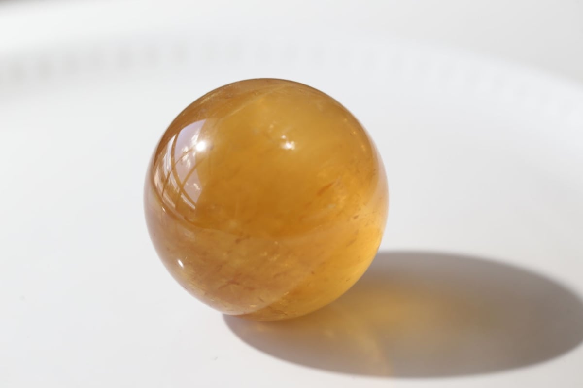 高品質 イエローカルサイトスフィア♡ハチミツカラー♡No.2046 高品質 イエローカルサイトスフィア♡ハチミツカラー♡No.2046 高品質