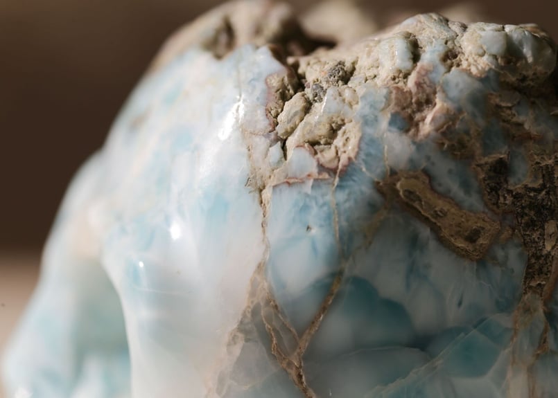 ドミニカ共和国産 ラリマー スカル 【ひょうきんな大賢者】 | Y.S.Y24