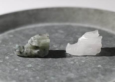【のびのびと生きる】キウイジャスパー＆クォーツ ドラゴンセット