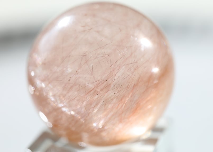 【希少】ピンクルチルクォーツ スフィア 19mm 希少】ピンクルチルクォーツ スフィア 19mm