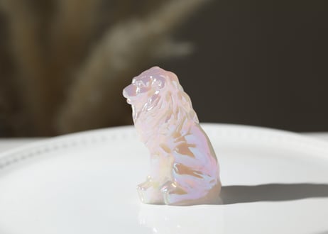 【やさしく見守る】エンジェルオーラローズクォーツ ライオン