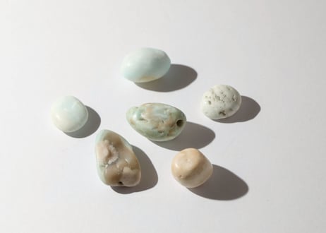 【CONNECTION（必要なものすべてと繋がる）シジル封入 オリジナルカード付き❣️】カリビアンカルサイト＆ブルーチェリーブロッサムアゲート タンブル（6個セット） ※イベントクーポン使用不可