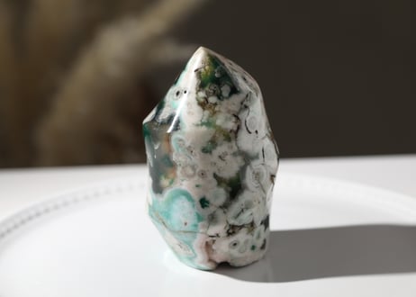 【麗しさ】ブルーグリーンチェリーブロッサムアゲート ファイヤーフォルム