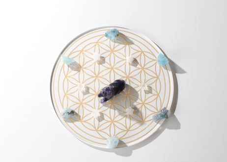 【宇宙への祈り】リバーシブル フラワーオブライフ アクリルグリッドプレート