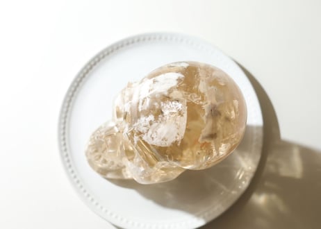 【神の声】ミナスジェライス州産 虹入りナチュラルシトリン&アルバイト スカル