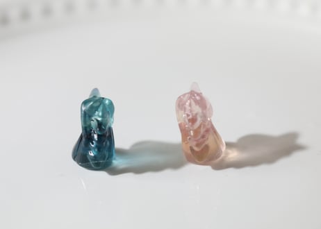 【JOYと共に】ブルーフローライトとイエロー＆ピンクフローライト ミニミニユニコーンセット