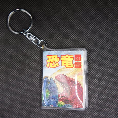 【在庫処分】ミニ恐竜図鑑キーホルダー　ミニタオル1枚付