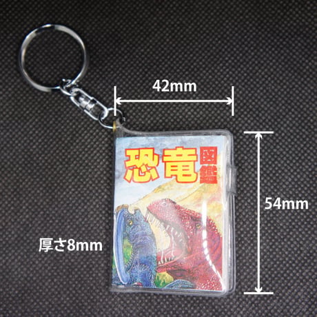 【在庫処分】ミニ恐竜図鑑キーホルダー　ミニタオル1枚付