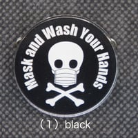 Mask&Wash Your Handsアクリルバッジ　black・pink