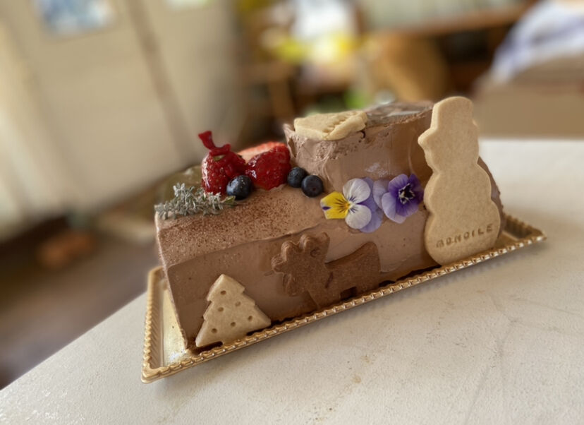 希少品リモージュボックスクリスマスケーキヴィンテージステッキ型