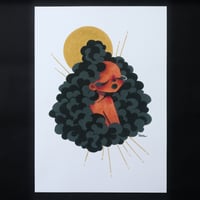 【Black girl and gold moon・5】ジークレープリント／Giclee print