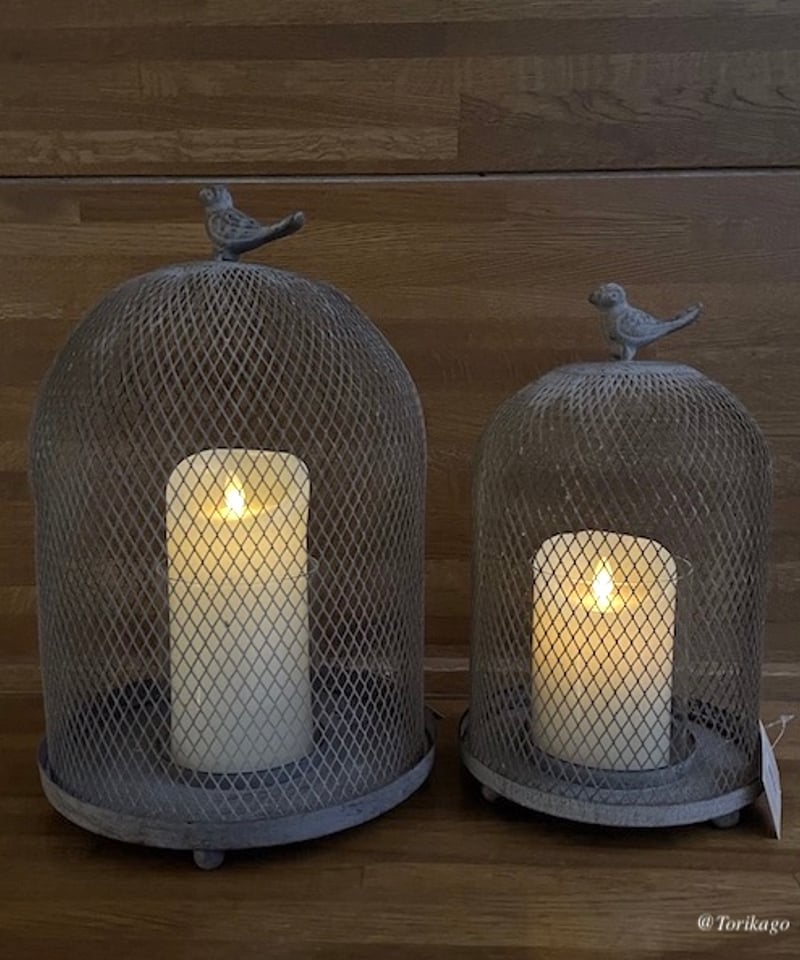 シャビーバードケージキャンドルホルダー2個セット | トリカゴ