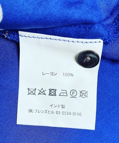 鳥さんチュニックワンピ　ブルー