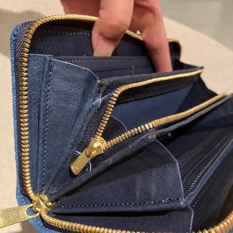 BAGGY PORT バギーポート HRD1000 象革藍染ラウンドファスナー長財布　　＃AC