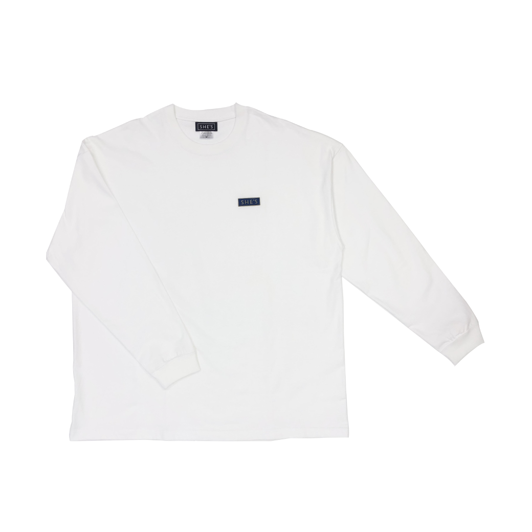 刺繍ロゴビッグシルエットロングスリーブ（ホワイト） | SHE'S ONLINE SHOP