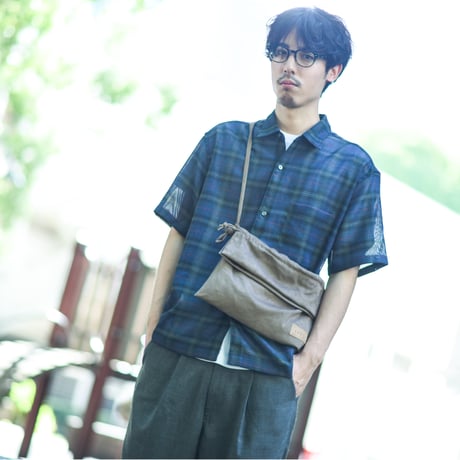 巾着型ショルダーバッグ（ブラウン）