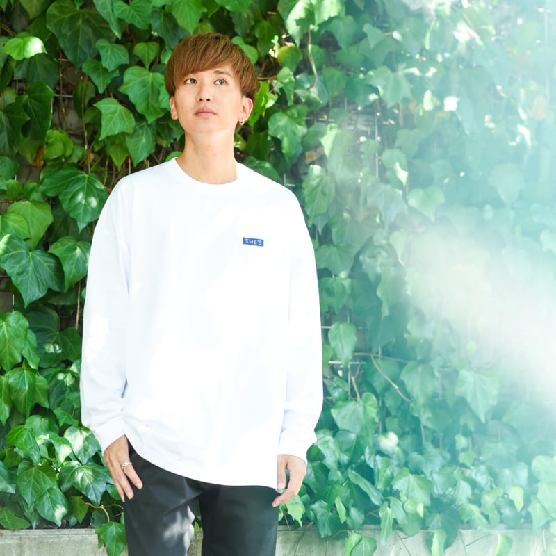 刺繍ロゴビッグシルエットロングスリーブ（ホワイト） | SHE'S ONLINE SHOP