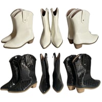 ((即納))fake leather western boots