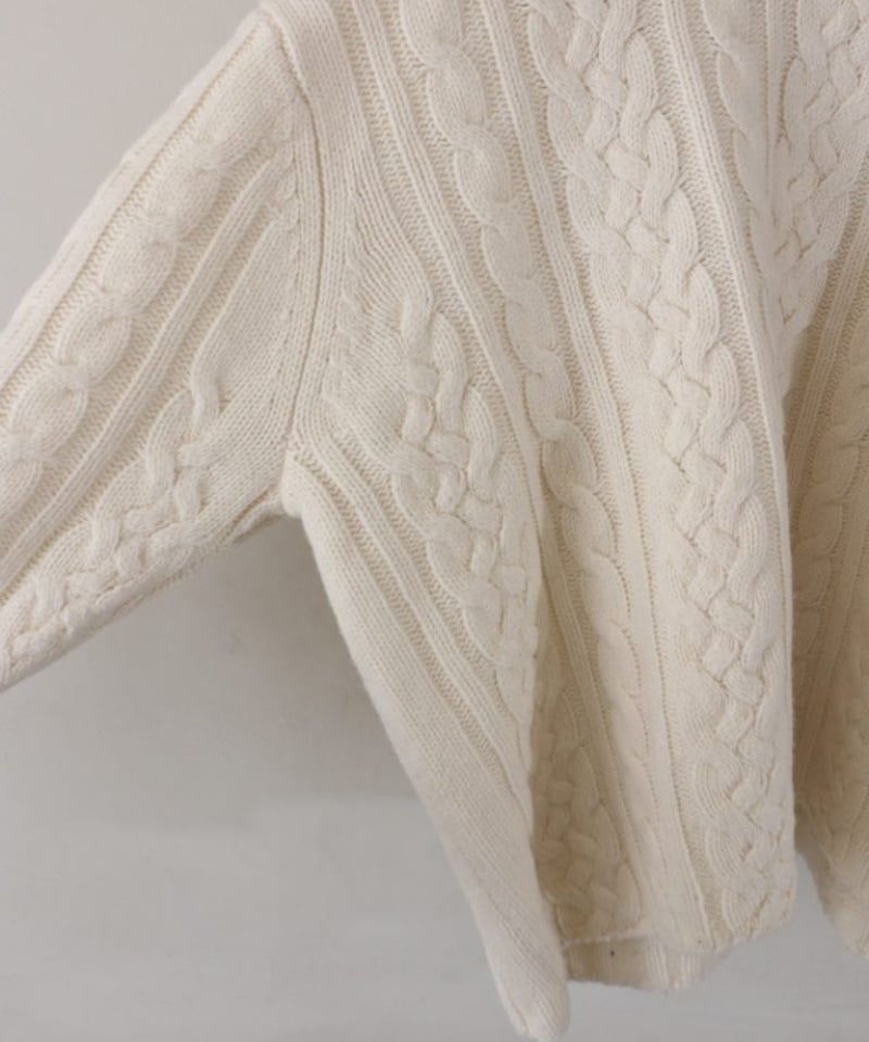 ケーブルニット×デニムライクベロアパンツコーデ（DEMYLEE・IENA）Set