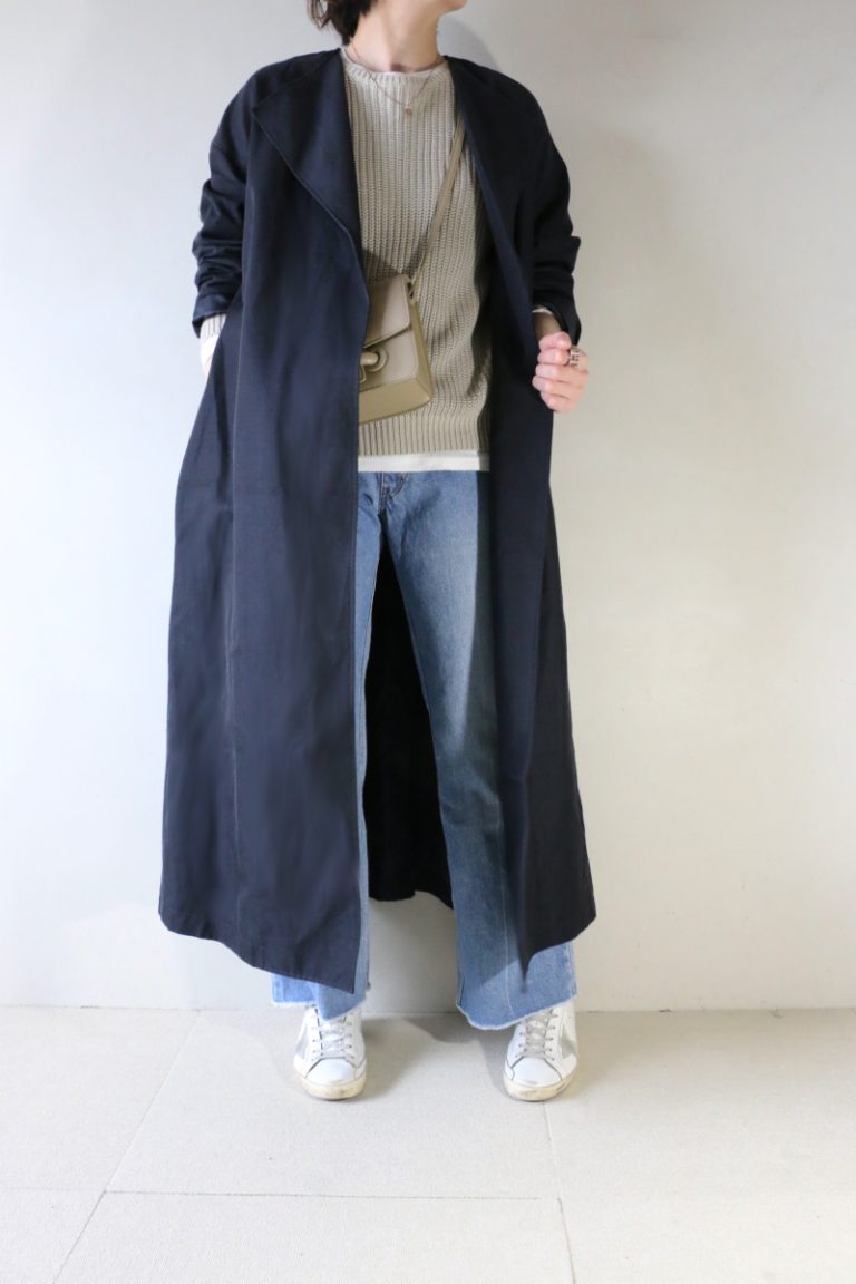 ネイビートレンチコートコーデ（Spick ＆ Span・VONDEL・IENA LA BOUC