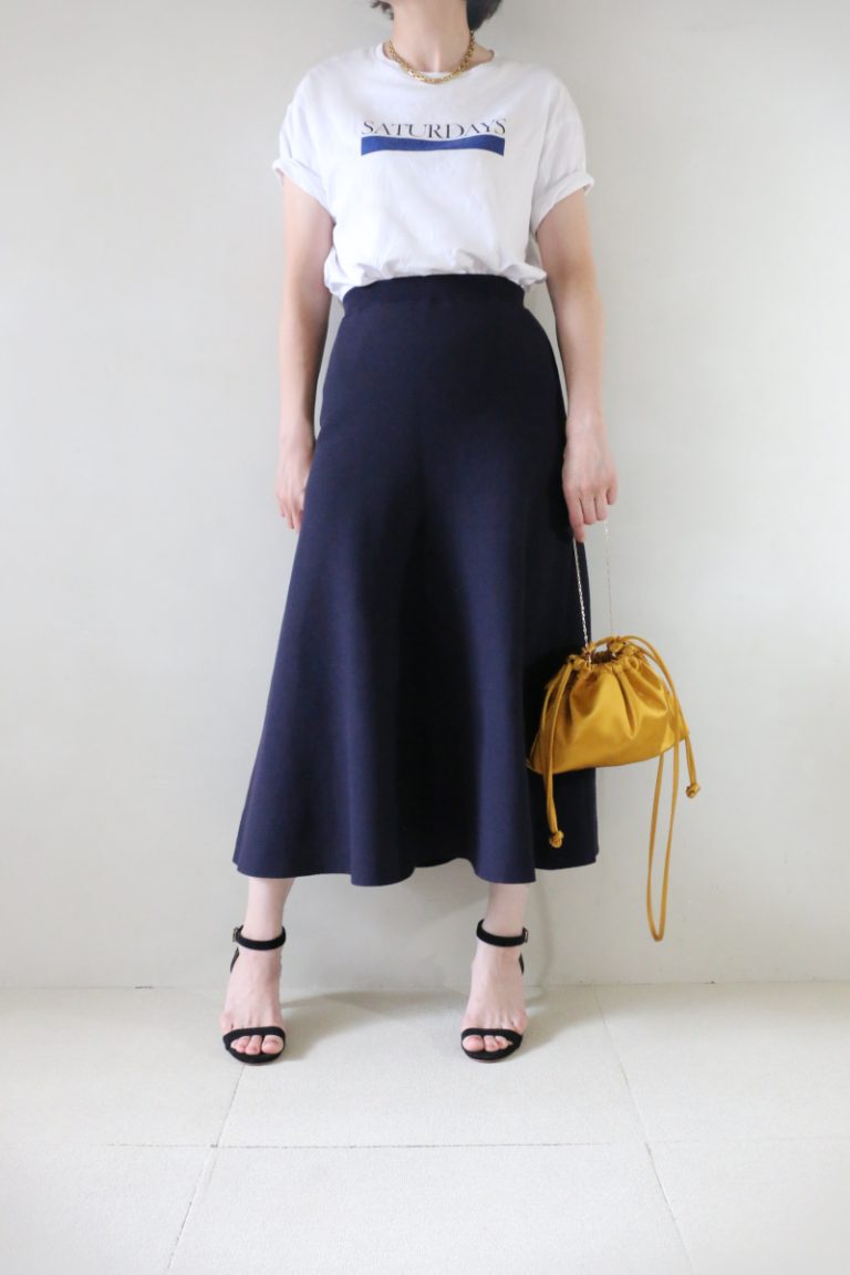 夏Tシャツ×ニットスカートコーデ（SATURDAYS NYC・Spick ＆ Span）・Se