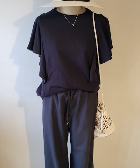 ラッフルカットソー×ワイドパンツコーデ（BEAUTY＆YOUTH ・Curensilogy）Set