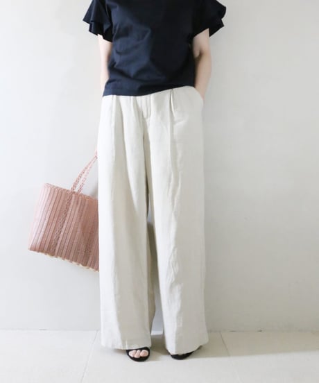 フレアスリーブカットソー×リネンレーヨンセミワイドパンツコーデ（BEAUTY&YOUTH・JOURNAL STANDARD relume）Set