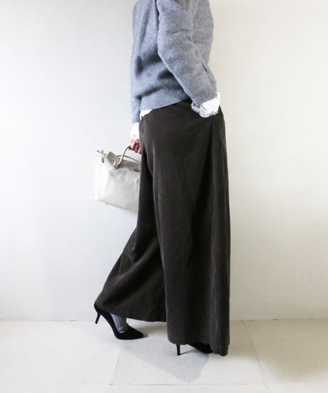 ラグランクルーネックニット×細コールギャザーパンツ（green label relaxing・JOURNAL STANDARD relume）Set