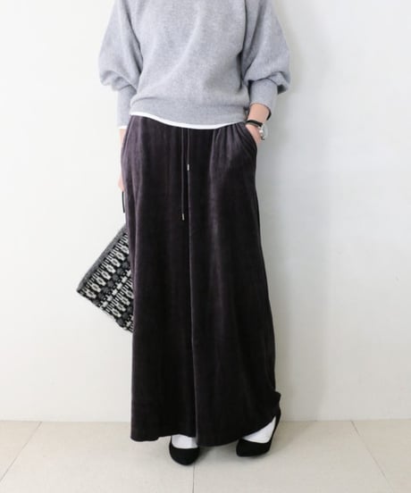 ベロアジャージー イージーワイドパンツ GALERIE VIE（単品）