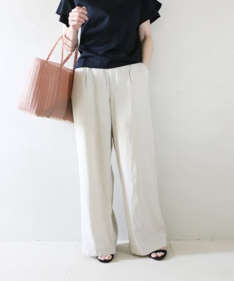 フレアスリーブカットソー×リネンレーヨンセミワイドパンツコーデ（BEAUTY&YOUTH・JOURNAL STANDARD relume）Set