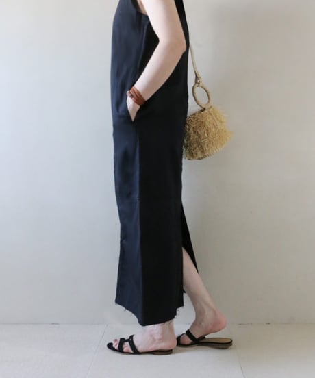 IENA 綿麻サテンIラインワンピース