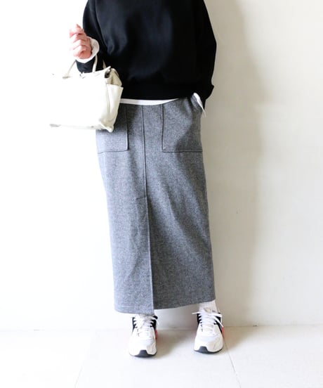 スウェットライクニット×ツイードスカートコーデ（UNITED ARROWS・SENSE OF PLACE）Set