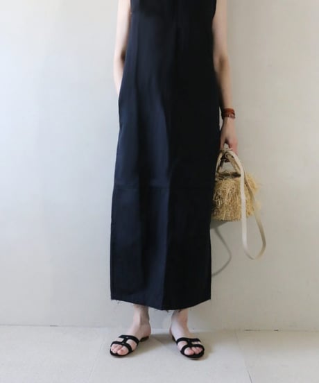 IENA 綿麻サテンIラインワンピース