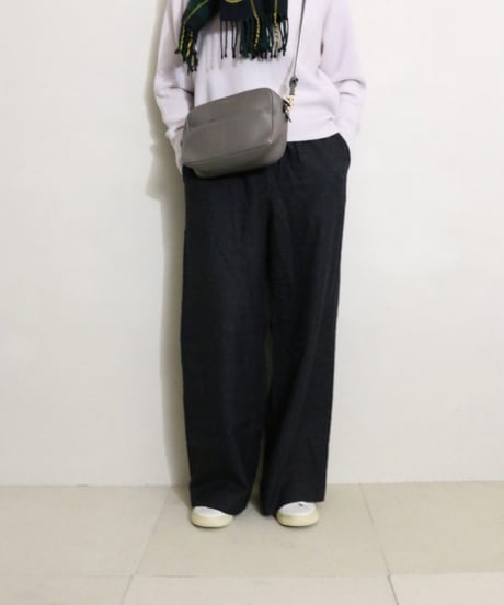 Vネックニット×ワイドパンツ×チェックストールコーデ（green label relaxing・AEWEM MATOPH・NATURAL BEAUTY BASIC）Set