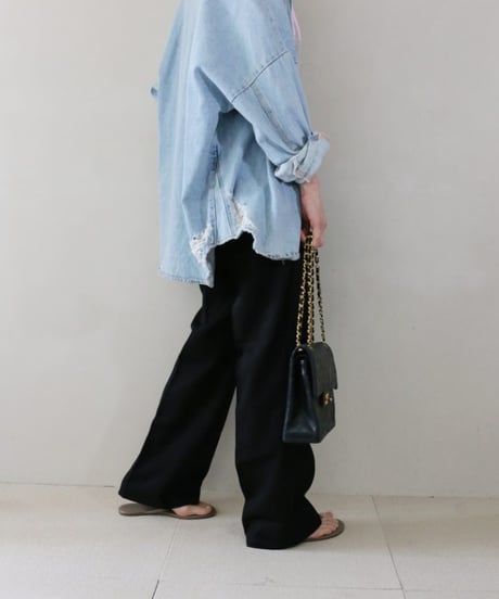 Rippedオーバーサイズ デニムジャケット×Tシャツコーデ（ZARA・SOFFE）set