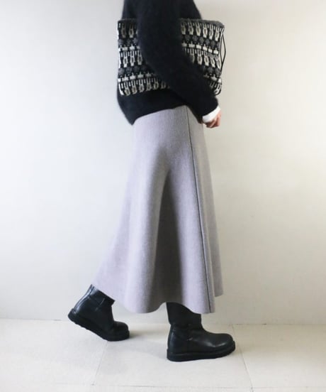 へアリーふわふわニット×ニットスカートコーデ（NOMBRE IMPAIR・WOOLRICH）Set