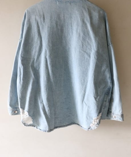 Rippedオーバーサイズ デニムジャケット×Tシャツコーデ（ZARA・SOFFE）set