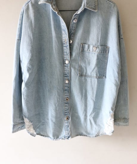 Rippedオーバーサイズ デニムジャケット×Tシャツコーデ（ZARA・SOFFE）set