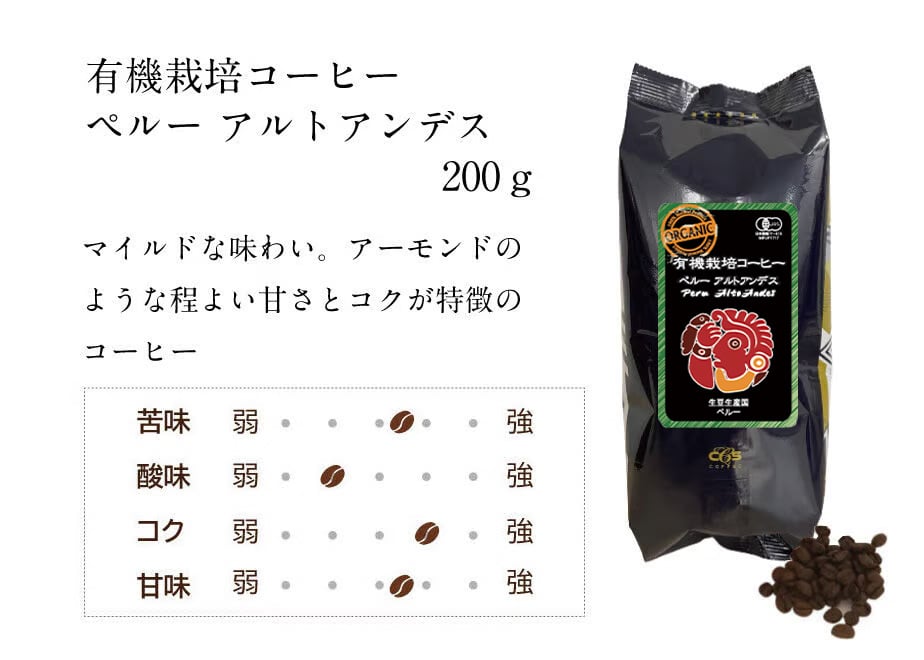 【ペルー】カハマルカ 有機ＪＡＳ栽培　コーヒー生豆 １０kg ペルー】カハマルカ 有機JAS栽培 コーヒー生豆 10kg ペルー