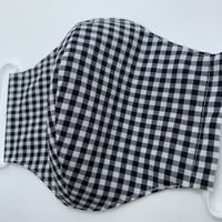 コットン100％黒チェックマスク/送料無料