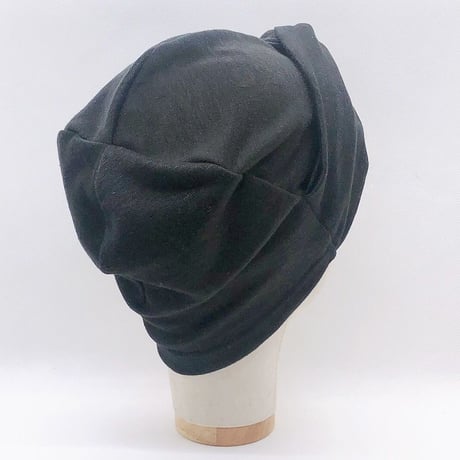 リネン100％　ケア帽子　医療用ニット帽子　ターバン風ニット帽子　　リネンニット　女性用　レディース