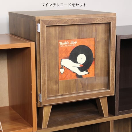 瀬戸内工芸製 Record Frame & Vinyl Storage Basic LP one box + 10インチアダプター + 7インチアダプター ウォルナット