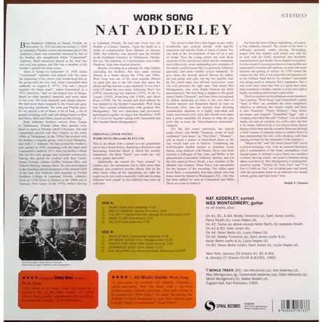 ナット・アダレイ/ワーク・ソング 新品輸入レコード