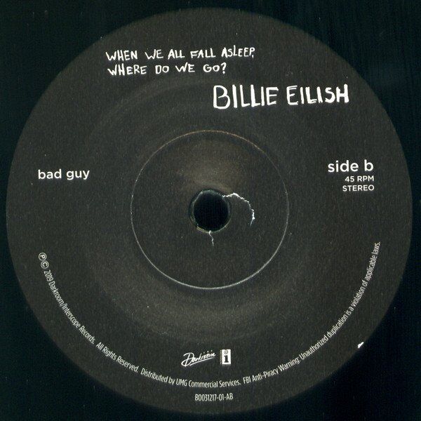 Billie Eilish BAD GUY 7インチレコード ビリーアイリッシュ Billie Eilish BAD GUY 7インチレコード ビリーアイリッシュ