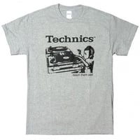 テクニクスtシャツ TECHNICS TURNTABLE GREY テクニクスターンテーブル ロゴt tee dj ロックtシャツ バンドtシャツ